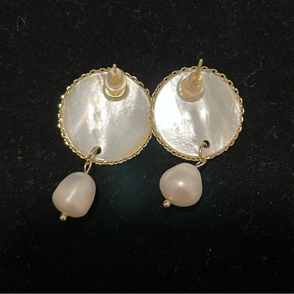 ❤️🔥BOGO FREE boutique 18K gold plated Pearl dangle earrings jewelry statement - Picture 5 of 5